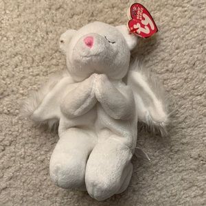$20/2 Ty Beanie Babies Official 10 years blessed angel praying Bear with wings